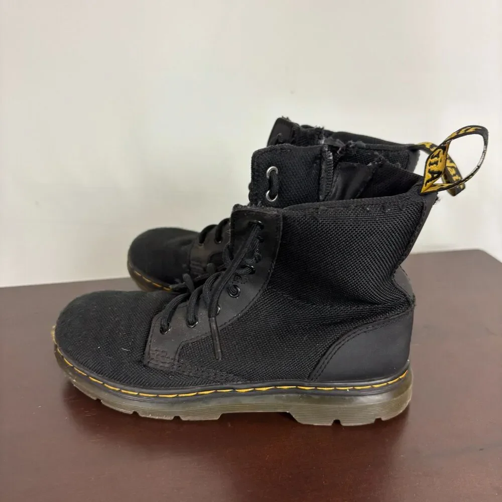 Dr. Marten's Combs J Black Fabric Lace Up Boots Kids US 2